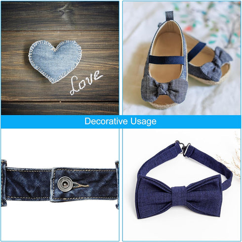 PATIKIL 1" Denim Ribbon, 1 Roll 11 Yard Layering Jean Fabric Craft Strip for Bow DIY Making Hair Clip Garment Sewing Decorations, Blue...