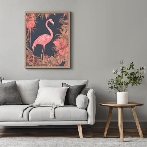 Posterizer 1 pcs-abstract retro design of flowers and flamingo 4-Art for Animal Lovers-GIft for Men Women Teens-Decor for Home & Office- unframed ...