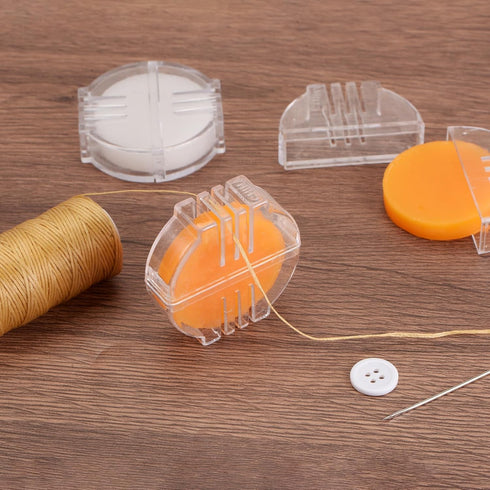 2pcs Beeswax Thread Conditioners Thread Wax Block with Plastic Box for Quilting Sewing, Embroidery Wax Sewing Supplies, Golden...