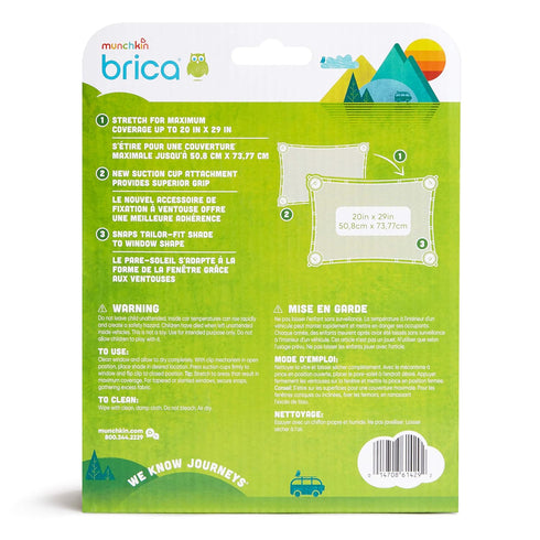 Munchkin® Brica® Stretch to Fit™ Car Window Sun Shade, Helps Block UVA/UVB Rays...