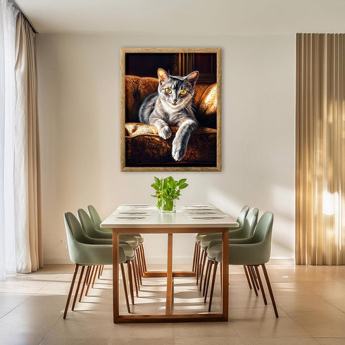 Posterizer 1 pcs-beautiful cat-kitty in the house art 3-Art for Animal Lovers Gift for Men Women Entrepreneur Teens Decor for Home & Office- unf...