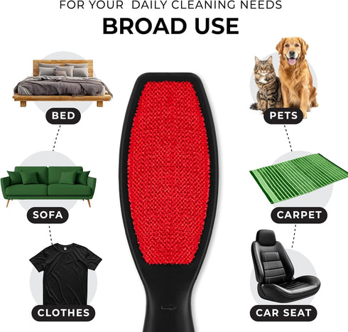 DecorRack (2 Pack) Double-Sided Lint Brushes, Pet Hair Remover Brush for Clothes and Furniture, Remove Cat and Dog Fur from Fabric Carpet and Clot...