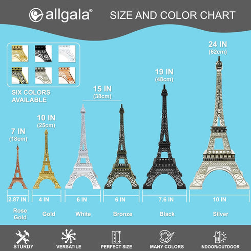 allgala 10" Eiffel Tower Statue Decor Alloy Metal, Bronze...