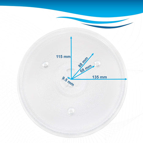 HQRP 10-1/2 inch Glass Turntable Tray Compatible with Hamilton Beach 252100500497 HB-P90D23 HB-P90D23A HBP90D23 HB-P90D23AL-DJ Microwave Oven Cook...