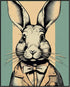 Posterizer 1 pcs-cute bunny wearing clothes-retro style-Art for Animal Lovers-GIft for Men Women Teens-Decor for Home & Office- unframed wall art...