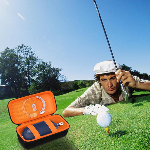 BOVKE Carrying Case Compatible with Blue Tees Golf Player Go Compact GPS Speaker Bluetooth Music & Audible GPS Portable Speaker, Mesh Pocket for C...