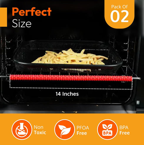 Silicone Oven Rack Shields Guards - Heat Resistant Rack Protector Stove Guards for Range Side Heat Shield for Toaster Oven Protect Against Burns a...