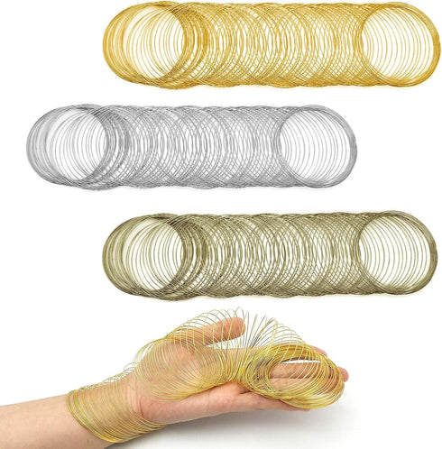 300Loops Memory Beading Wire for Jewelry Making,DIY Jewelry Wire Craft Memory Wires Cuff for Jewelry Making DIY Bracelet Necklace Crafts Supplies ...