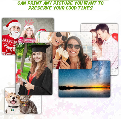 10 Sets Blank Sublimation Puzzle Jigsaw for Kids Rectangle Heart Shaped White DIY Custom Puzzle Heat Press Thermal Transfer Puzzle Pearl Puzzle Bl...