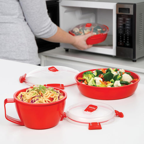 Sistema 1109ZS Microwave Collection Noodle Bowl 1 Count (Pack of 1) Red...