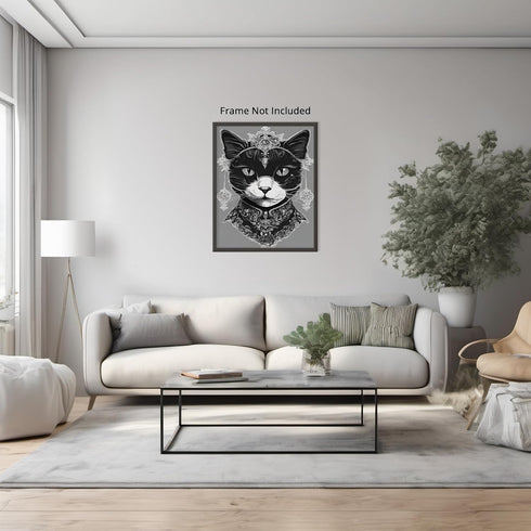 Posterizer 1 pcs- classic goth themed abstract black cat-Gothic Art-Art for Animal Lovers- Living Room Bedroom Decor- unframed wall art...