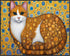 Posterizer 1 pcs- cute orange cat with mosaic style print-Art for Animal Lovers- Living Room Bedroom Decor- unframed wall art...