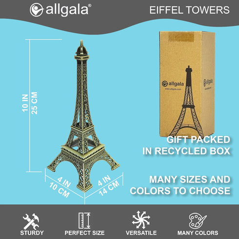 allgala 10" Eiffel Tower Statue Decor Alloy Metal, Bronze...