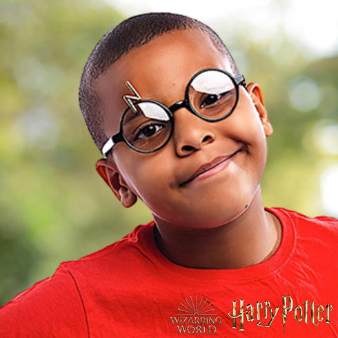 Sun-Staches Official Harry Potter Glasses for Kids | Wizarding World Costume Accessory | Black Frames with Magical Lightning Bolt Scar | One Size ...