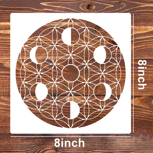 Sacred Geometry Stencil 8x8inch Reusable Hexagon Mandala Stencils Metatron's Cube/The Flower of Life Drawing Templates for Wall Canvas Paper Art C...