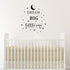 Dream Big Little One Wall Decal, Wall Sticker Quote, Nursery Wall Decal, Removable Vinyl Stickers for Children Baby Kids Boy Girl Bedroom A24 (Bla...