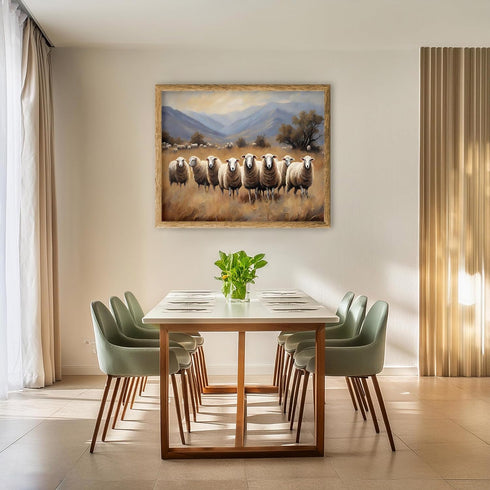 Posterizer 1 pcs- A group of sheep with a background of mountains-Art for Animal Lovers-Landscape & Nature Art- Gift for Men Women Teens-Decor fo...