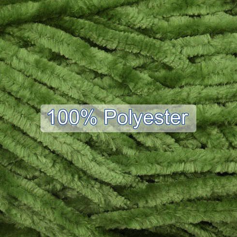 1 Skein Velvet Yarn Chenille Yarn 100g/3.5oz 87 Yards Total Length 6# Super Bulky Polyester Soft Blanket Yarn for Knitting Bag Scarf, Olive Green....