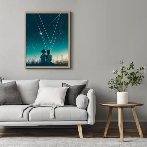 Posterizer 1 pcs-under the stars and moonlight cute poster -2-Astronomy & Celestial Art-Kids Room Art-Living Room Bedroom Decor- unframed wall art...