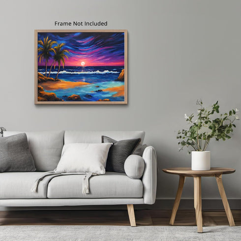 Posterizer 1 pcs- beach and the sea-abstract art 8-Landscape & Nature Art-Floral Botanical Art- Decor for Home & Office- unframed wall art...