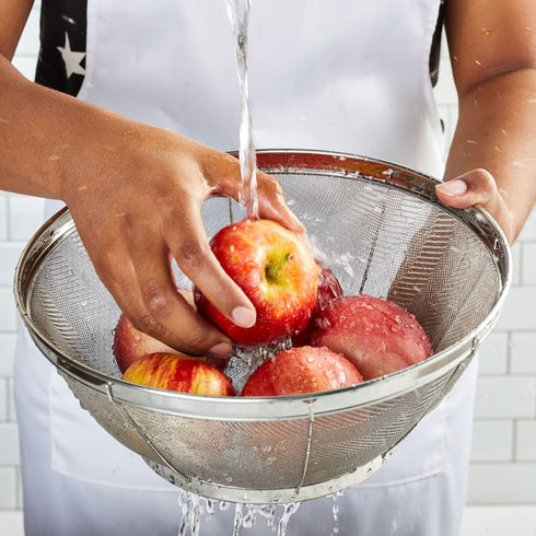 Juvale Fine Mesh Strainer 11" x 4" - Stainless Steel Rice Strainer & Mesh Colander for Pasta, Quinoa & Yogurt - (Silver Colour)...
