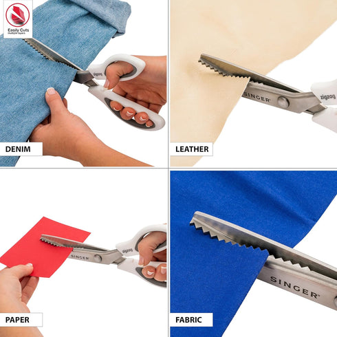SINGER 9" Pinking Shears - Zig Zag Scissors for Fabric...
