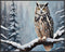 Posterizer 1 pcs-owl in nature-winter snowy scene in oil painting style-1-Art for Animal Lovers-Landscape & Nature Art-Decor for Home & Office- un...