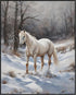 Posterizer 1 pcs-majestic horse in snowy winter scene-oil painting style-7-Art for Animal Lovers-Landscape & Nature Art-Decor for Home & Office- u...