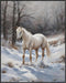Posterizer 1 pcs-majestic horse in snowy winter scene-oil painting style-7-Art for Animal Lovers-Landscape & Nature Art-Decor for Home & Office- u...