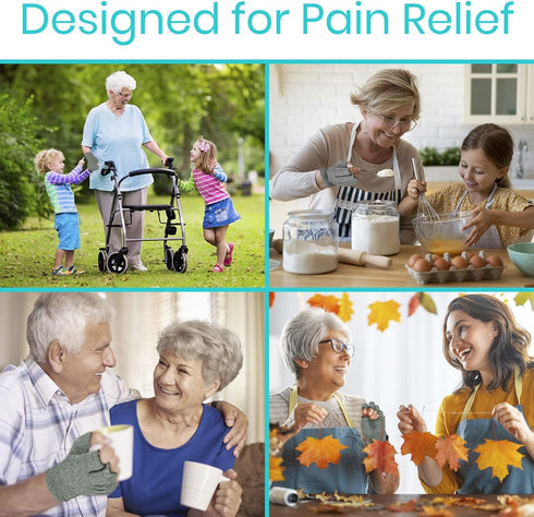 Vive Arthritis Gloves (2 Pairs) - Men Women Rheumatoid Compression Hand Glove for Osteoarthritis - Arthritic Joint Pain Relief - Carpal Tunnel Wri...