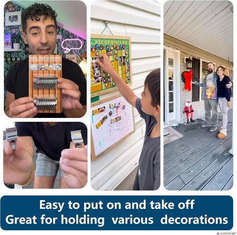 NACETURE Vinyl Siding Hooks Hanger (6 Pack) | No Drill Vinyl Siding Clips for Hanging Outdoor Decor...