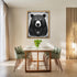 Posterizer 1 pcs- black and white theme-bear wearing necklace-Gothic Art-Art for Animal Lovers- Living Room Bedroom Decor- unframed wall art...