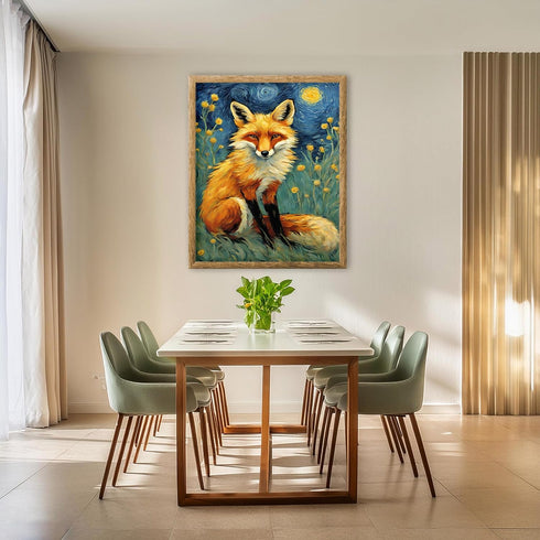 Posterizer 1 pcs- pretty red fox in the wild-Art for Animal Lovers-Gift for Art Lovers-Living Room Bedroom Decor- unframed wall art...