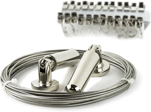 Wallniture Curtain Rod Set for Tapestry, Kids Crafts, Wall Decor Picture Hanging Kit with 24 Metal Clips...