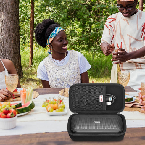 BOVKE Carrying Speaker Case for Tribit StormBox Flow Bluetooth Portable Speaker, Extra Mesh Pocket for Bluetooth Speakers Charger, Charging Cables...