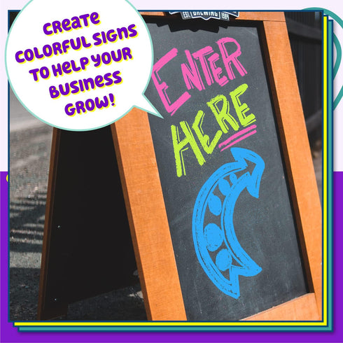 Chalkola Chalk Markers for Blackboard, Chalkboard, Window, Bistro, Car Glass, Board, Wall Calendar (10 Pack, 6mm Reversible Tip) - Wet Wipe Erasab...