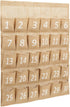 Juvale 30-Row Burlap Cell Phone Holder for Classroom, Farmhouse Designed White Numbered Hanging Pocket Organizer for Mobile Phones, Calculator Cad...