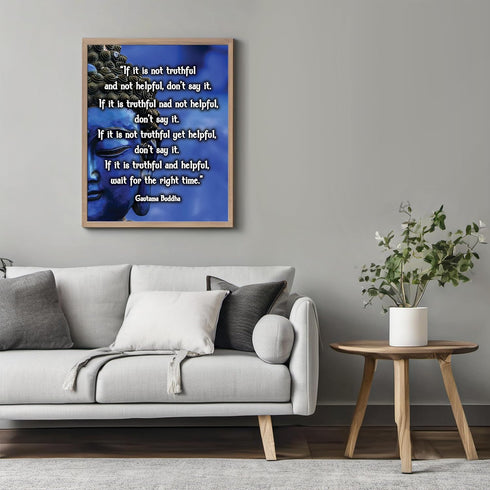 Posterizer 1 pcs-If It Is Not Truthful & Helpful Don't Say It-Buddha-Quotes-Motivational & Inspirational Art-Gift For Buddhism Meditation philosop...