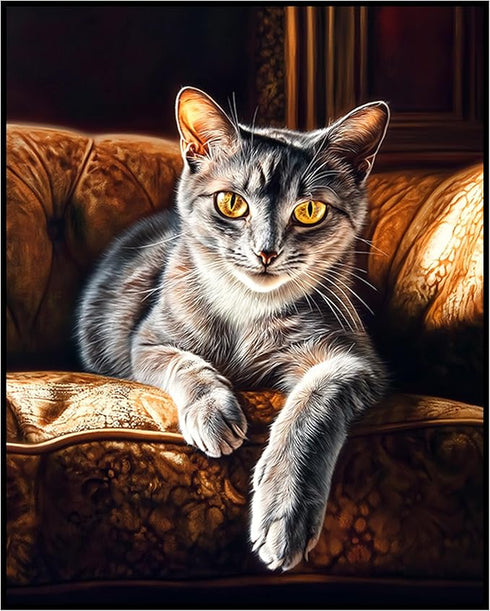 Posterizer 1 pcs-beautiful cat-kitty in the house art 3-Art for Animal Lovers Gift for Men Women Entrepreneur Teens Decor for Home & Office- unf...