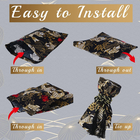 Frienda Car Shift Knob Cover Japanese Antiquity Element of Koi Fish Shift Boot Cover Boots Shifter Boot Cover Automotive Shift Knob with Rope for ...