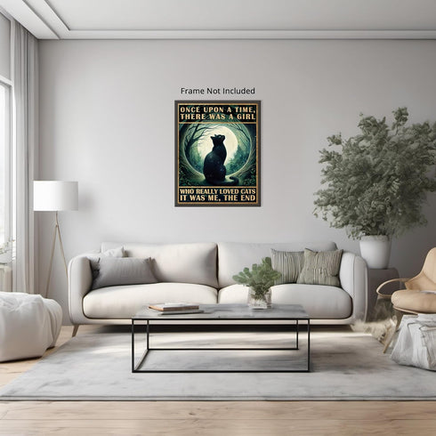 Posterizer 1 pcs-Funny Black Cat Signs-There Was a Girl Who Really Loved Cats-Art for Animal Lovers-Comedy Art-Gift For Animal Lovers-Living Room ...