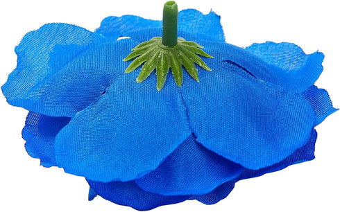 Bright Creations Blue Roses Artificial Flowers - Set of 50 3 in Stemless Silk Roses - Royal Blue Reusable Water-Resistant Faux Bouquet Decor for W...