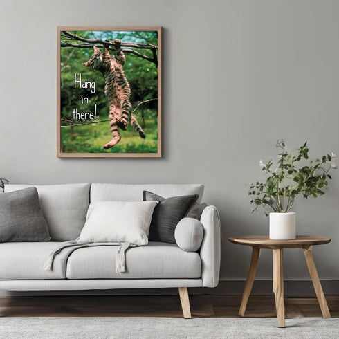 Posterizer 1 pcs-Cute Cat-Kitten-Hang in there-Art for Animal Lovers-Comedy Art- decor for Bedroom, Office, Living Room - unframed wall art...