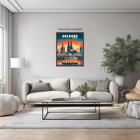 Posterizer 1 pcs-travel poster-Cologne Germany-Adventure Wall Art Gift for Men Women Entrepreneur Teens Decor for Home & Office- unframed wall a...