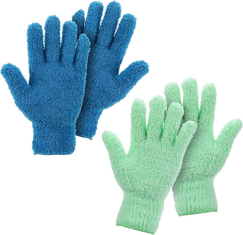 2 Pairs Microfiber Gloves Household Cleaning Gloves Plant Dusting Gloves Washable Reusable Mittens Gloves for Plants House Cars Blinds Dusting Fur...