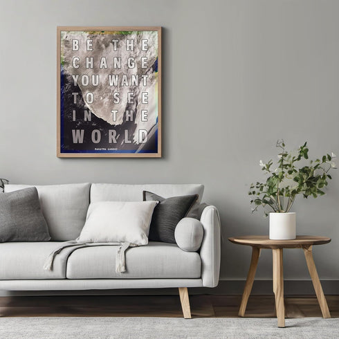 Posterizer 1 pcs-Be The Change You Want To See-Gandhi Quote-Quotes-Motivational & Inspirational Art-Gift For Buddhism Meditation philosophy Fans- ...