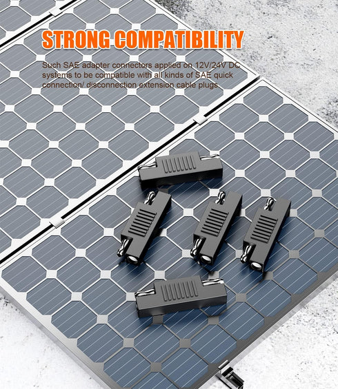 SAE Connector SAE to SAE Polarity Reverse Quick Disconnect Cable Plug Adapter for Solar Panel Battery Power Charger-3pcs...