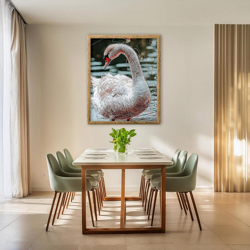 Posterizer 1 pcs-graceful beautiful white swan art work 2-Art for Animal Lovers Gift for Men Women Entrepreneur Teens Chic Home Decor- unframed w...
