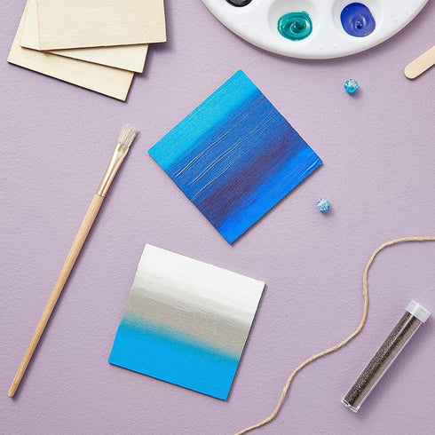 60 Pack Unfinished Wood Pieces 3x3 Inch, Blank Wooden Squares for Crafts, Cutout Tiles for DIY Coasters, Painting, Engraving...