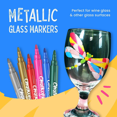 Chalkola Liquid Chalk Markers for Blackboard & Glass (Pack of 16, 6mm Reversible Tip) Washable Chalk Pens for Window, Bistro, Mirror, Car, Wall Ca...
